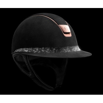 Samshield Helmet Miss Shield Premium + Top Alcantara + Band Fabric Swarovski + Pink Gold