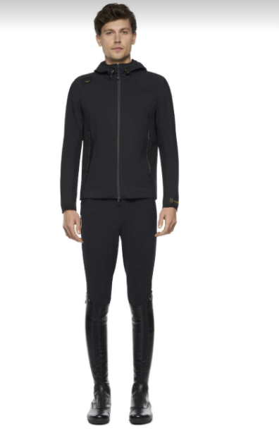 R-EVO Jersey + Tech Knit Hooded Men's Softshell Jacket Black R-EVO Jersey + Tech Knit Hooded Men's Softshell Jacket Black
