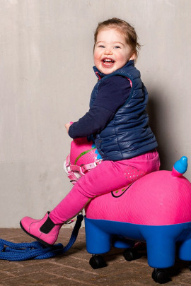 QHP rijbroek Junior Mickey Fuchsia