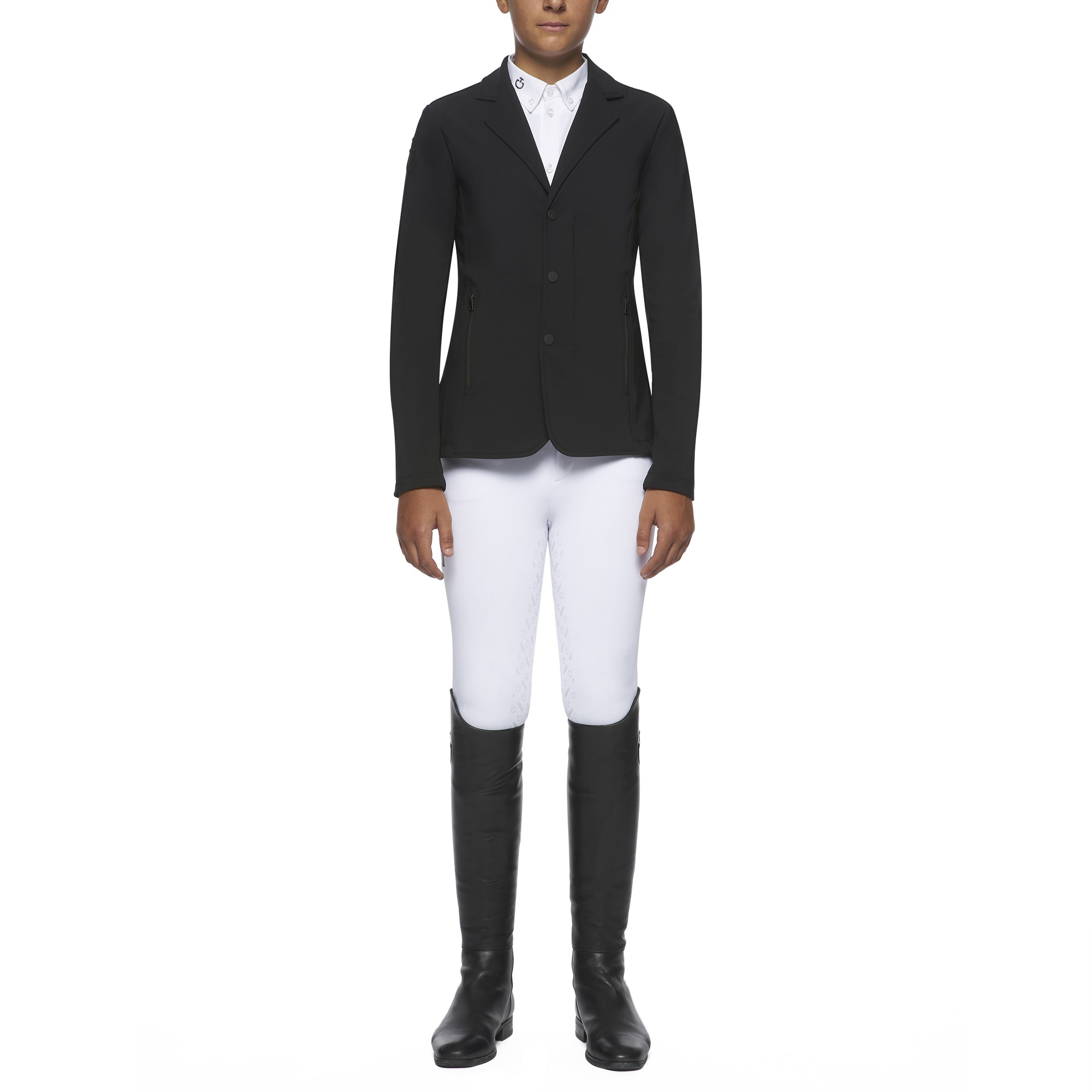Cavalleria Toscana Boy's Tech Knit Revolution Riding Jacket Black Cavalleria Toscana Boy's Tech Knit Revolution Riding Jacket Black