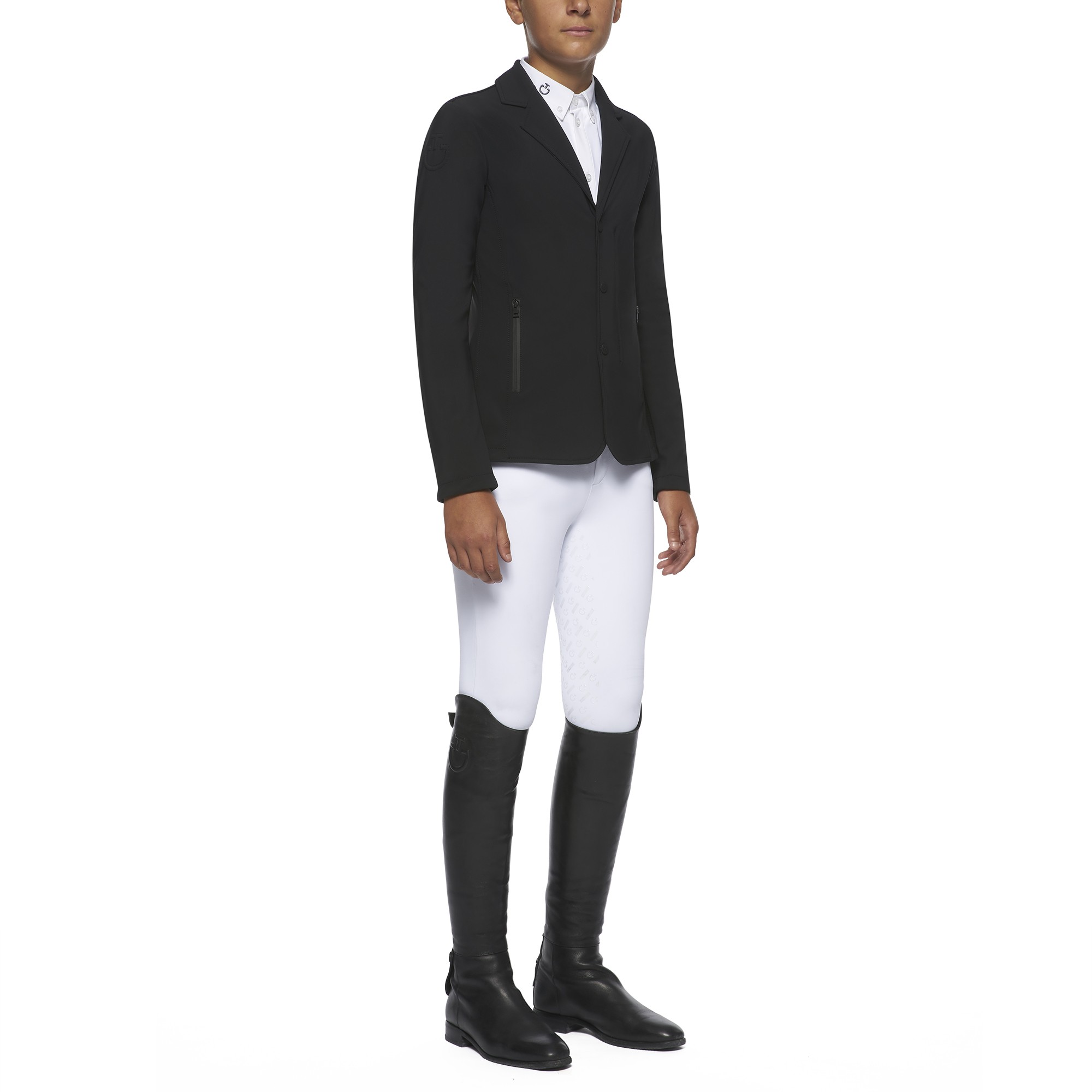 Cavalleria Toscana Boy's Tech Knit Revolution Riding Jacket Black Cavalleria Toscana Boy's Tech Knit Revolution Riding Jacket Black