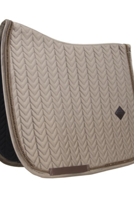 Kentucky Horsewear Saddle Pad Velvet Pearls Dressage Beige