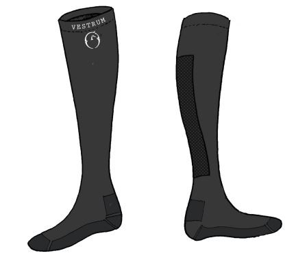 Vestrum Socks Villasimius Black, Extreme light and thin riding socks for man and woman.