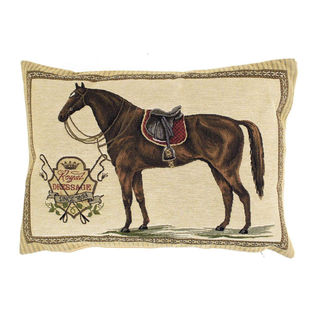 Mars & More Gobelin Cushion Saddle Horse 30*45CM with a red saddlepad Mars & More Gobelin Cushion Saddle Horse 30*45CM with a red saddlepad