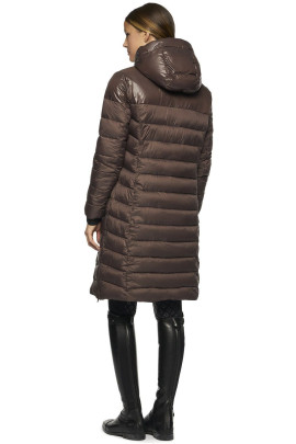 Shiny/Matte Nylon Hooded Long Puffer 