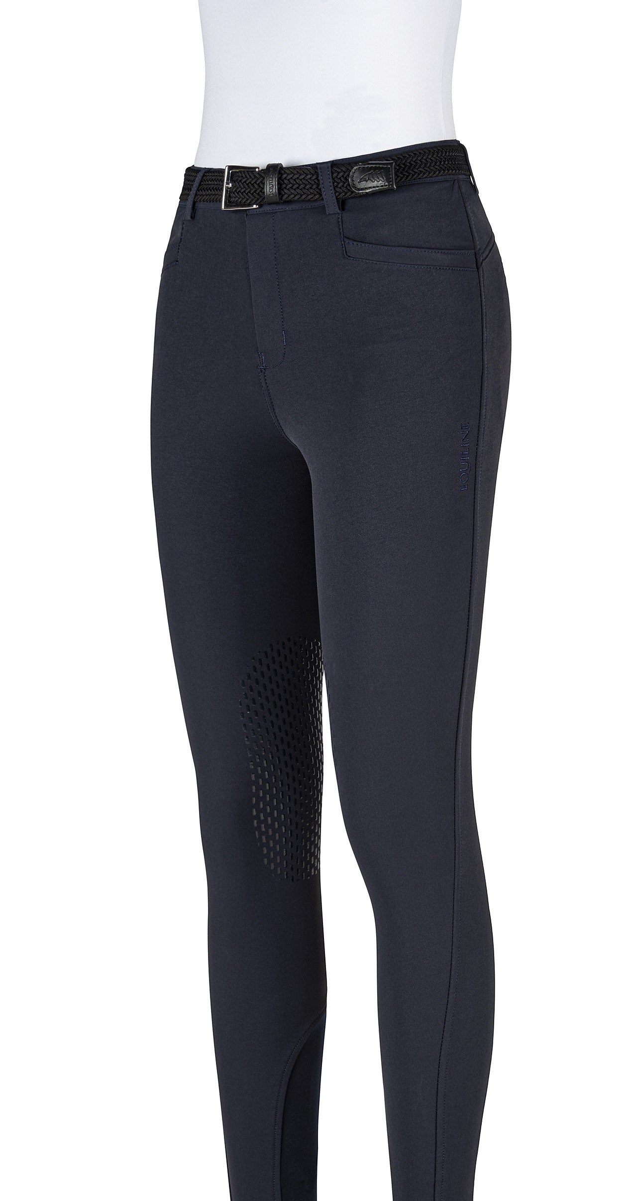 Equiline Junior Girl's Knee Grip Riding Breeches Jinak Blue Equiline Junior Girl's Knee Grip Riding Breeches Jinak Blue