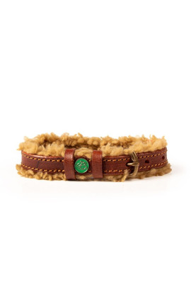 DWAM Teddy Leren honden riem Met wollige binnenvoering DWAM Teddy Leren honden riem Met wollige binnenvoering
