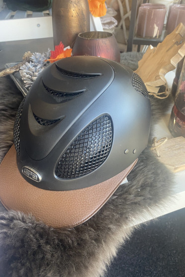 GPA First Lady Helmet Evo Black With Brown Leather Visor