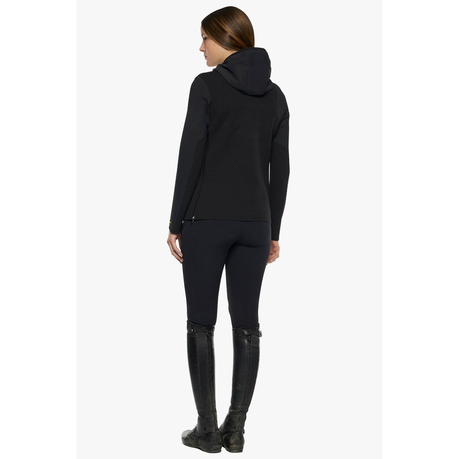 R-EVO Jersey + Tech Knit Hooded Softshell Jacket Black R-EVO Jersey + Tech Knit Hooded Softshell Jacket Black