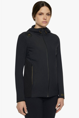 R-EVO Jersey + Tech Knit Hooded Softshell Jacket Black