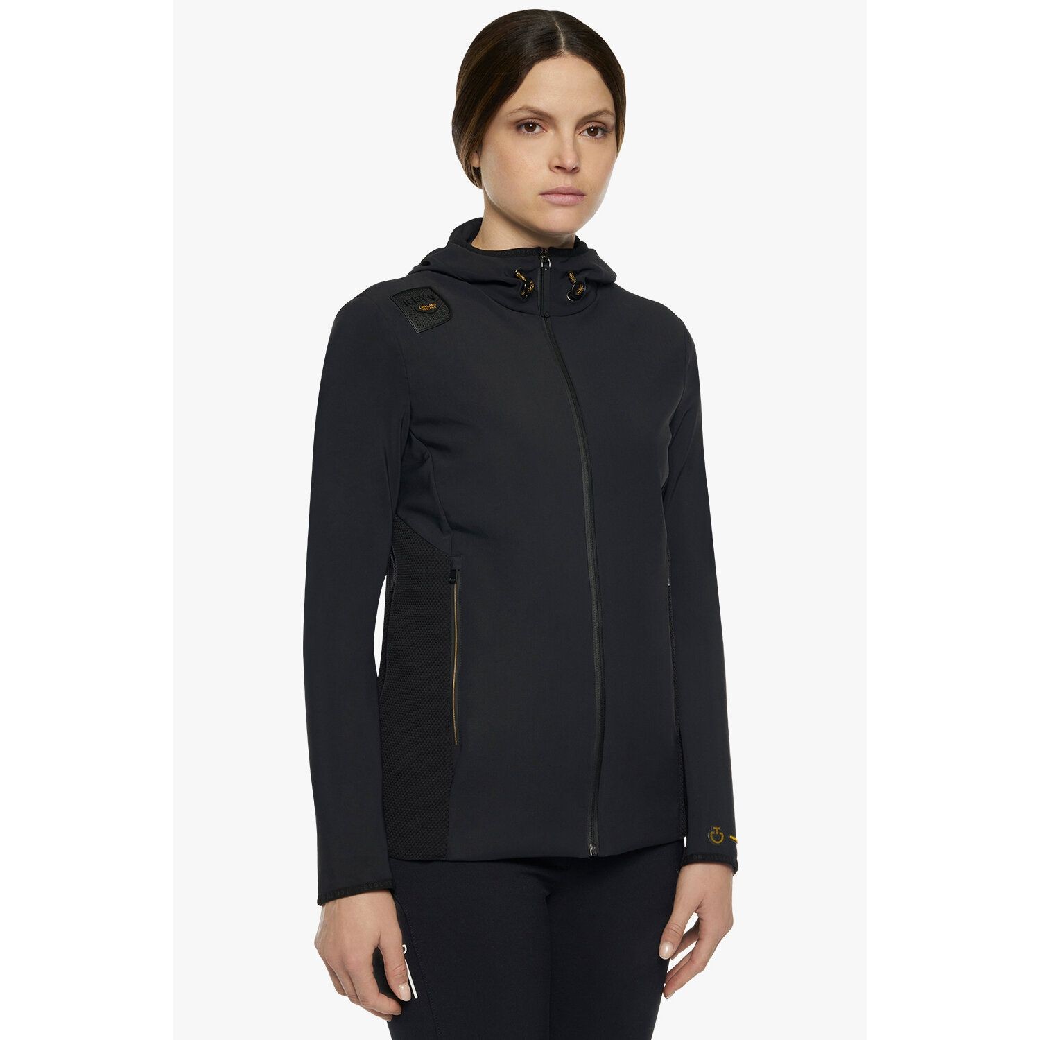 R-EVO Jersey + Tech Knit Hooded Softshell Jacket Black R-EVO Jersey + Tech Knit Hooded Softshell Jacket Black