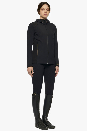 R-EVO Jersey + Tech Knit Hooded Softshell Jacket Black R-EVO Jersey + Tech Knit Hooded Softshell Jacket Black