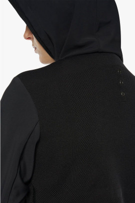 R-EVO Jersey + Tech Knit Hooded Softshell Jacket Black R-EVO Jersey + Tech Knit Hooded Softshell Jacket Black