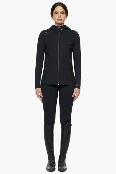 R-EVO Jersey + Tech Knit Hooded Softshell Jacket Black R-EVO Jersey + Tech Knit Hooded Softshell Jacket Black