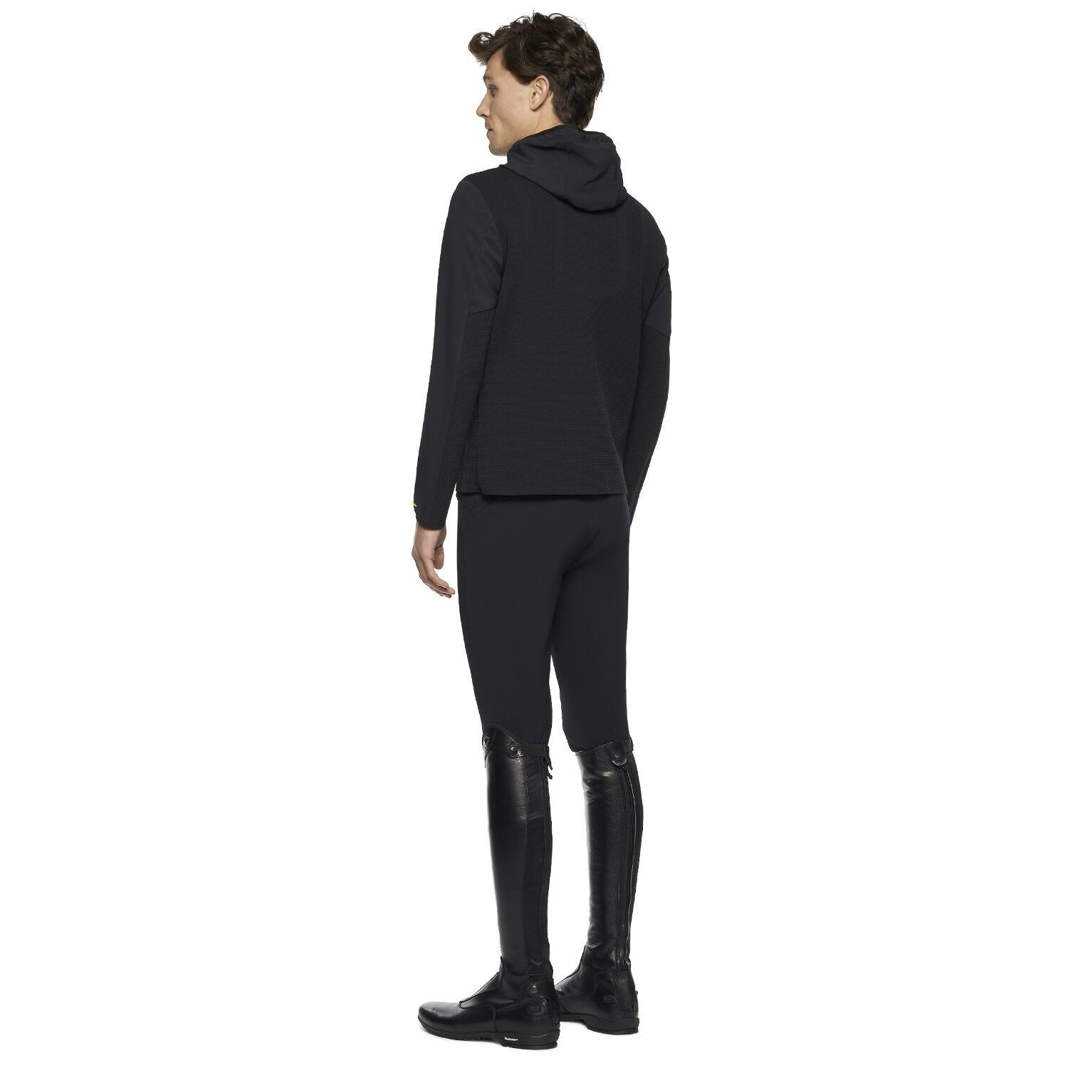 R-EVO Jersey + Tech Knit Hooded Men's Softshell Jacket Black R-EVO Jersey + Tech Knit Hooded Men's Softshell Jacket Black