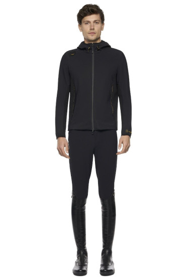 R-EVO Jersey + Tech Knit Hooded Men's Softshell Jacket Black R-EVO Jersey + Tech Knit Hooded Men's Softshell Jacket Black