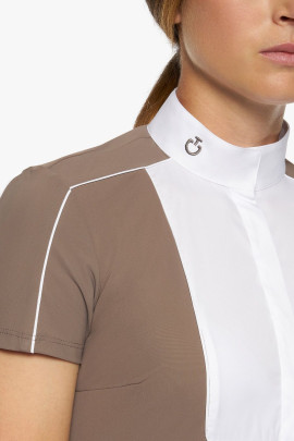 Outline Piping Jersey S/S Competition Shirt Dove Grey Cavalleria Toscana