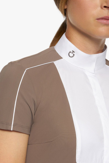 Outline Piping Jersey S/S Competition Shirt Dove Grey Cavalleria Toscana Outline Piping Jersey S/S Competition Shirt Dove Grey Cavalleria Toscana