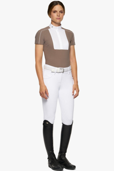 Outline Piping Jersey S/S Competition Shirt Dove Grey Cavalleria Toscana Outline Piping Jersey S/S Competition Shirt Dove Grey Cavalleria Toscana