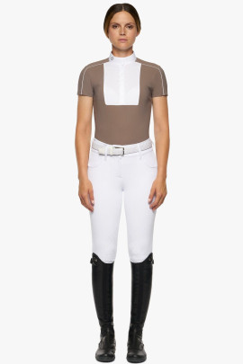 Outline Piping Jersey S/S Competition Shirt Dove Grey Cavalleria Toscana Outline Piping Jersey S/S Competition Shirt Dove Grey Cavalleria Toscana