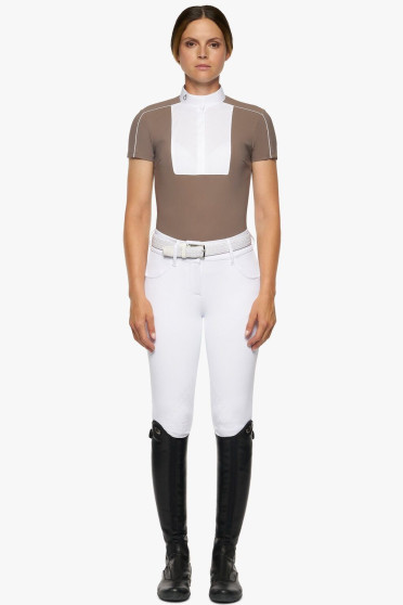 Outline Piping Jersey S/S Competition Shirt Dove Grey Cavalleria Toscana Outline Piping Jersey S/S Competition Shirt Dove Grey Cavalleria Toscana