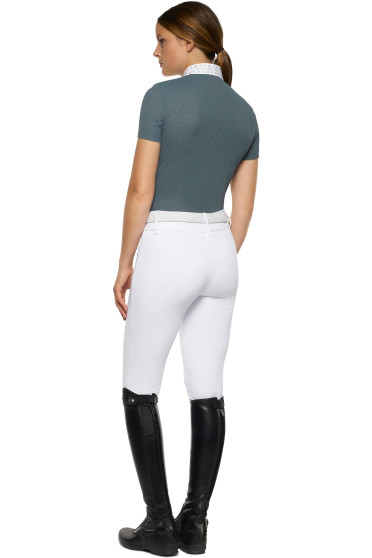 Micro Sequins Half Zip Competition Polo Green Cavalleria Toscana Micro Sequins Half Zip Competition Polo Green Cavalleria Toscana