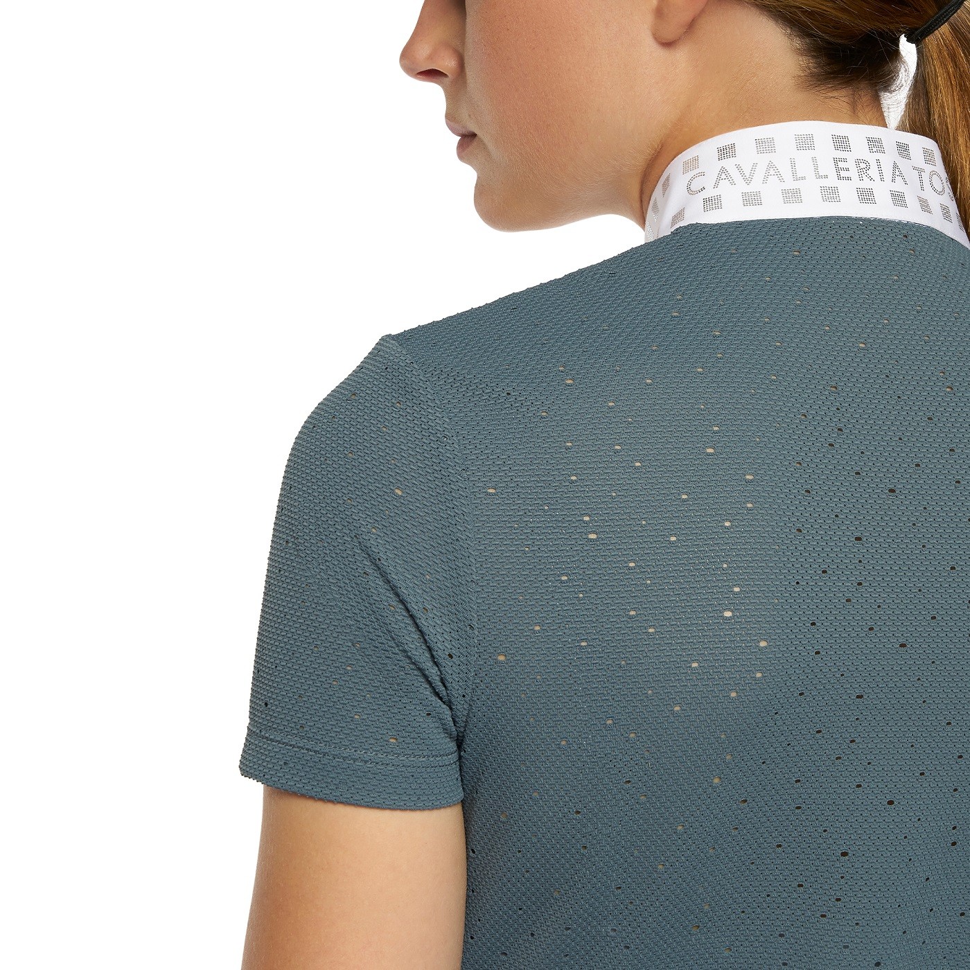 Micro Sequins Half Zip Competition Polo Green Cavalleria Toscana Micro Sequins Half Zip Competition Polo Green Cavalleria Toscana