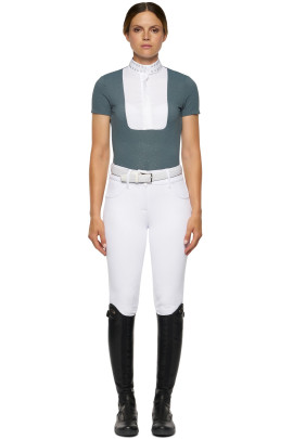 Micro Sequins Half Zip Competition Polo Green Cavalleria Toscana Micro Sequins Half Zip Competition Polo Green Cavalleria Toscana