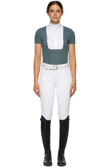 Micro Sequins Half Zip Competition Polo Green Cavalleria Toscana Micro Sequins Half Zip Competition Polo Green Cavalleria Toscana
