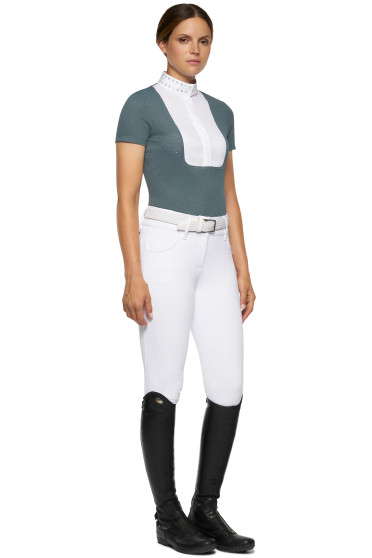 Micro Sequins Half Zip Competition Polo Green Cavalleria Toscana Micro Sequins Half Zip Competition Polo Green Cavalleria Toscana