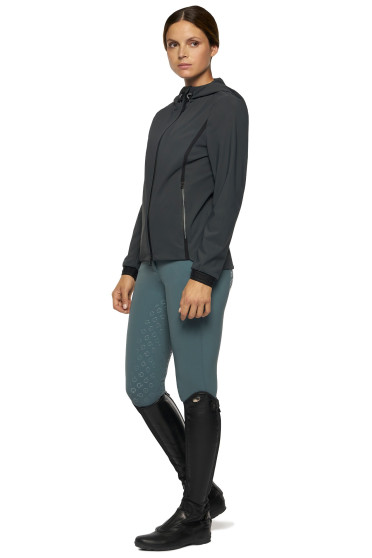 Jersey Wind Resistant Hooded Softshell Jacket Grey Cavalleria Toscana