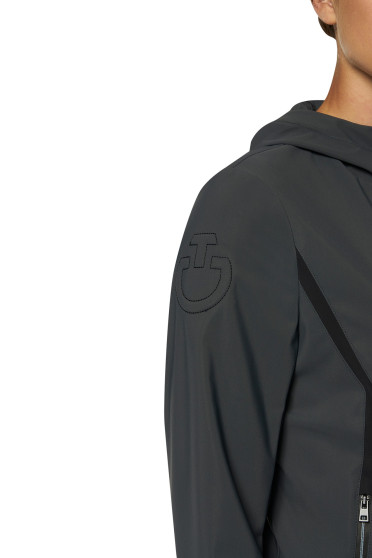 Jersey Wind Resistant Hooded Softshell Jacket Grey Cavalleria Toscana