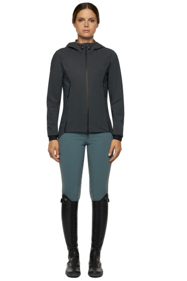 Jersey Wind Resistant Hooded Softshell Jacket Grey Cavalleria Toscana