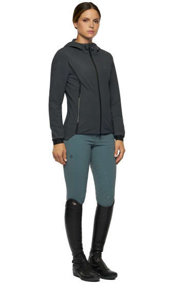 Jersey Wind Resistant Hooded Softshell Jacket Grey Cavalleria Toscana