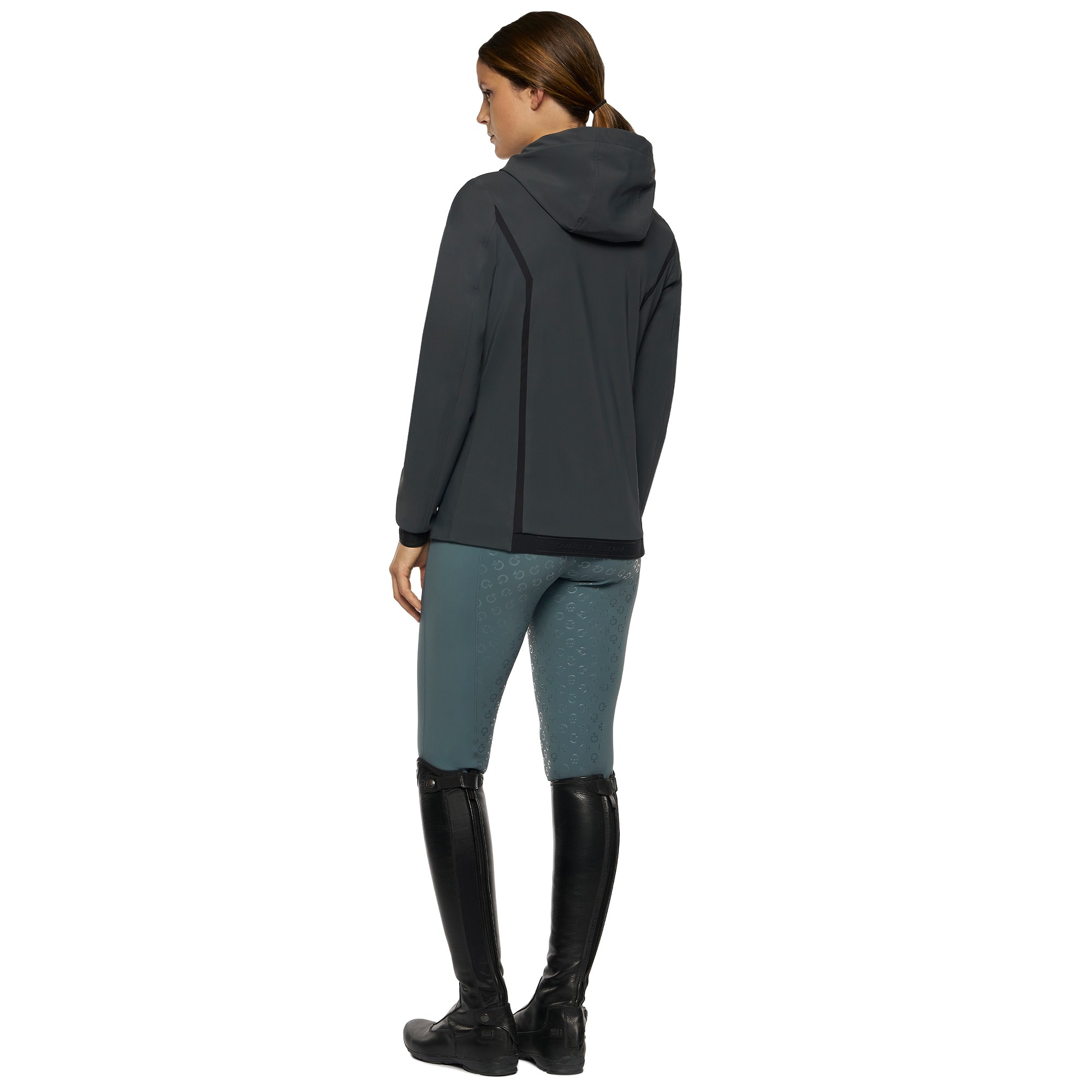 Jersey Wind Resistant Hooded Softshell Jacket Grey Cavalleria Toscana