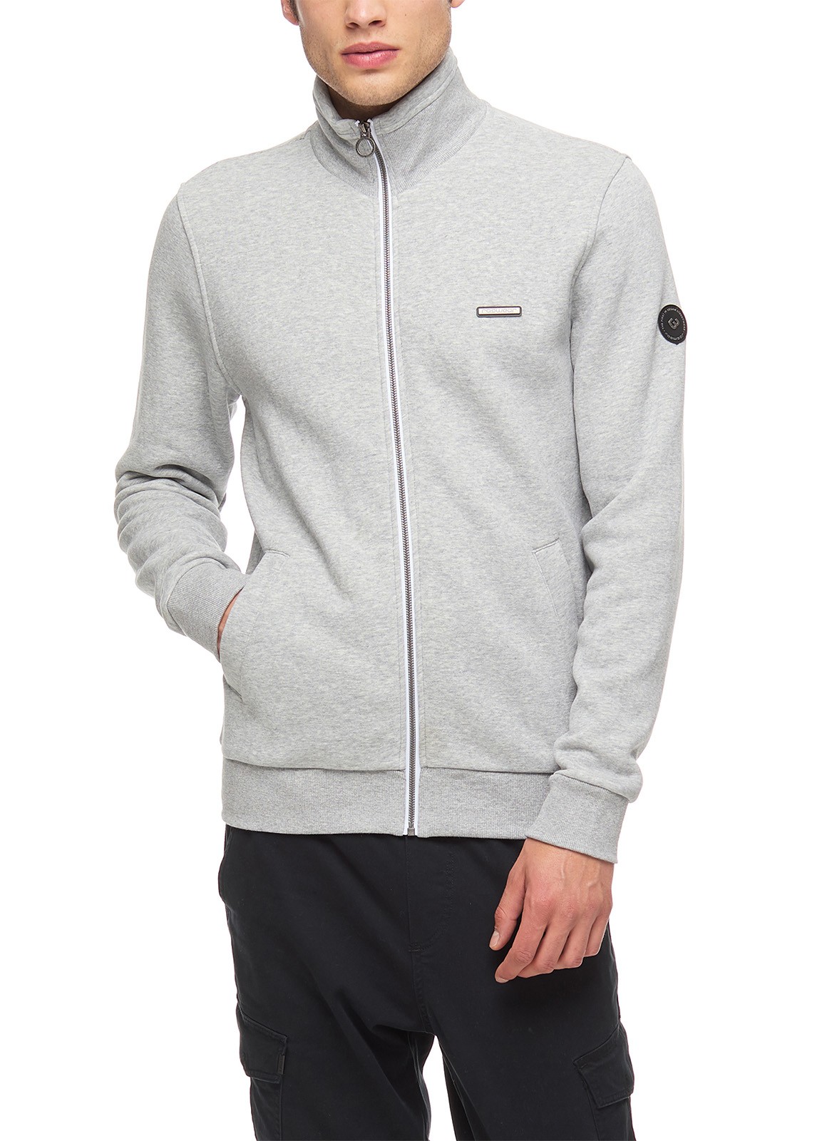 Ragwear Men Zip Sweater Trayne Grey Ragwear Men Zip Sweater Trayne Grey