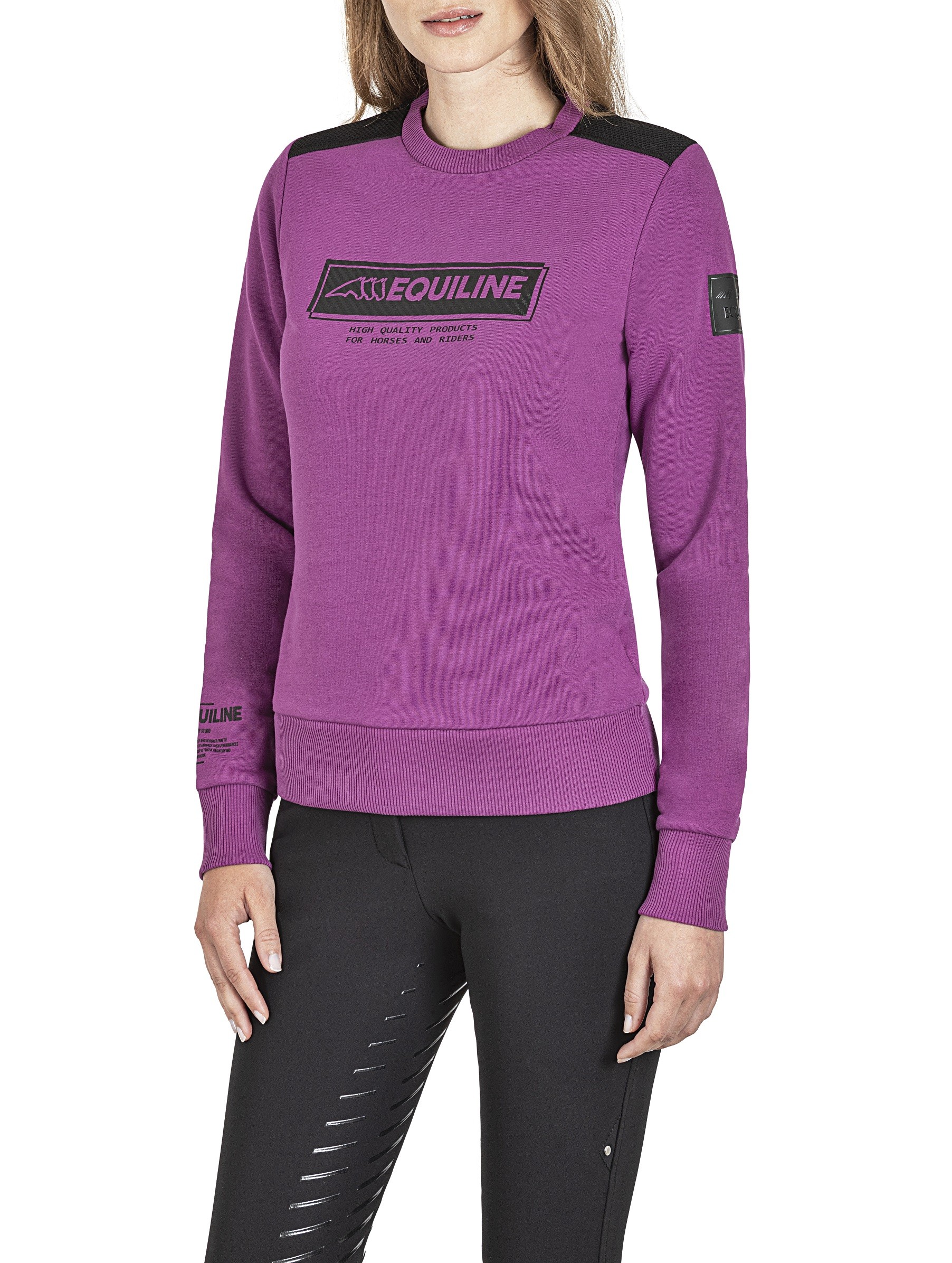 Equiline Dames Trui Cicelyc Purple, Gemaakt van een heerlijke Katoenen stof