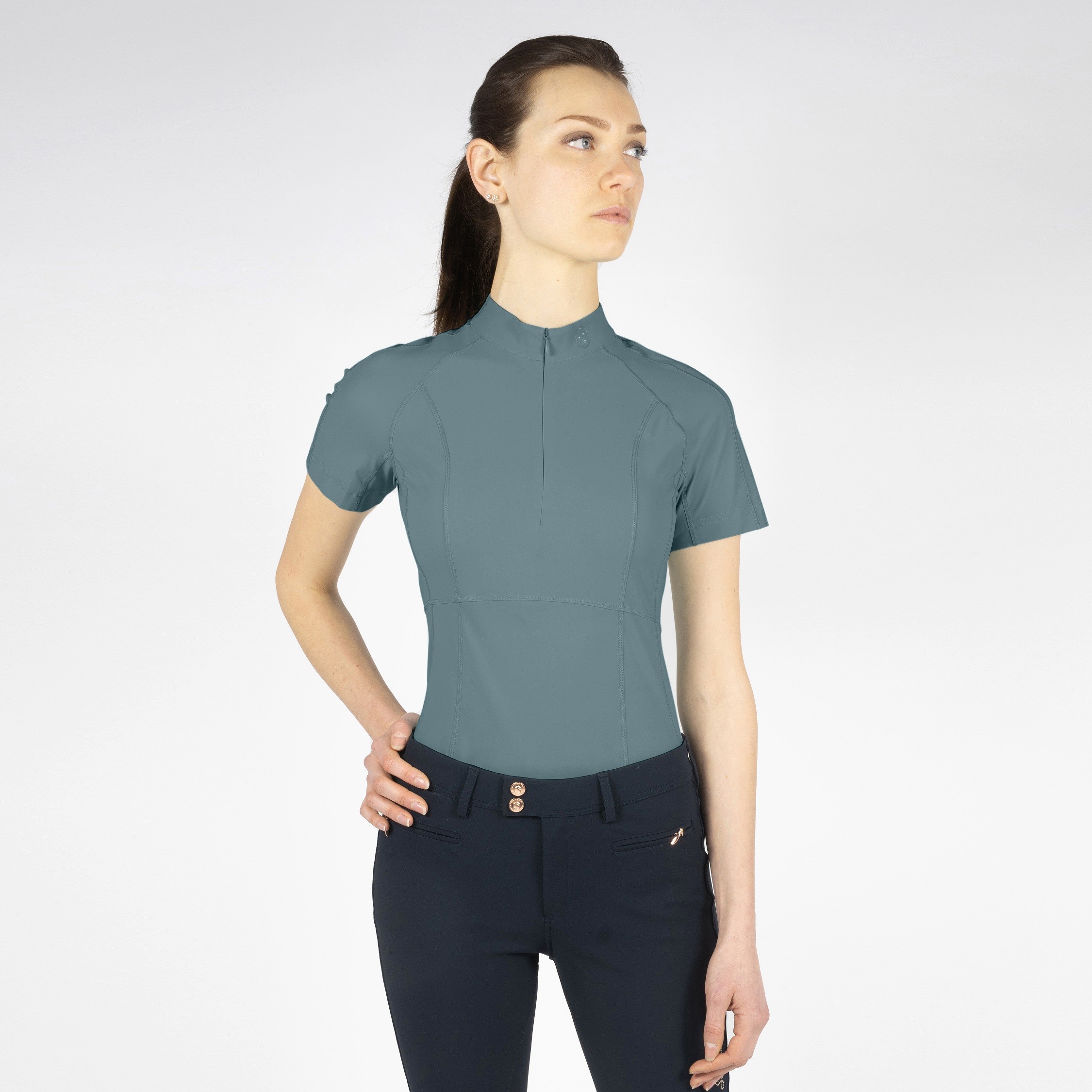 Samshield Eva Dames Trainings Polo Steel Grey Samshield Eva Dames Trainings Polo Steel Grey