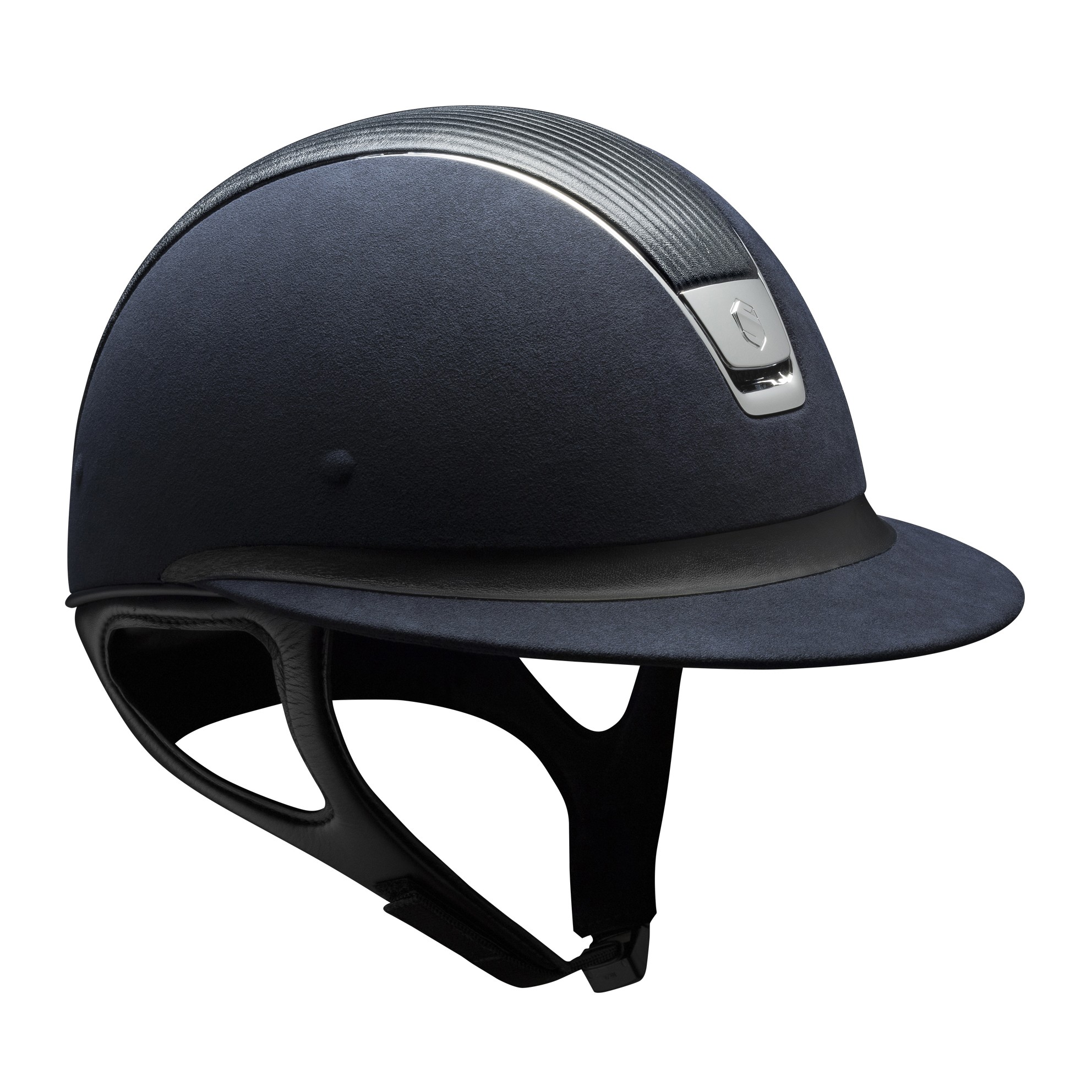 Samshield Helmet Miss Shield Premium Blue + Top Leather + Band Leather + Chroom Samshield Helmet Miss Shield Premium Blue + Top Leather + Band Leather + Chroom