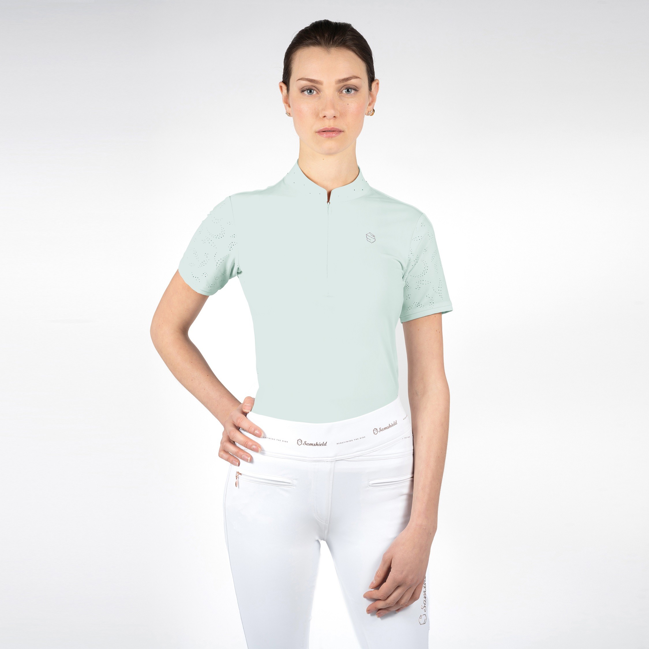 Samshield Wedstrijdshirt Louison in de kleur Sea Green, met korte Mouw Samshield Wedstrijdshirt Louison in de kleur Sea Green, met korte Mouw