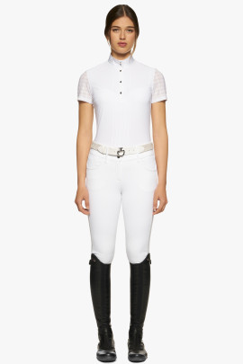 Pleated S/S Jersey Competition Polo Shirt White - White Cavalleria Toscana Pleated S/S Jersey Competition Polo Shirt White - White Cavalleria Toscana