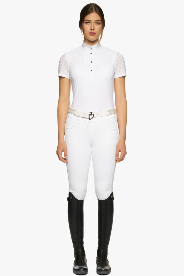 Pleated S/S Jersey Competition Polo Shirt White - White Cavalleria Toscana Pleated S/S Jersey Competition Polo Shirt White - White Cavalleria Toscana