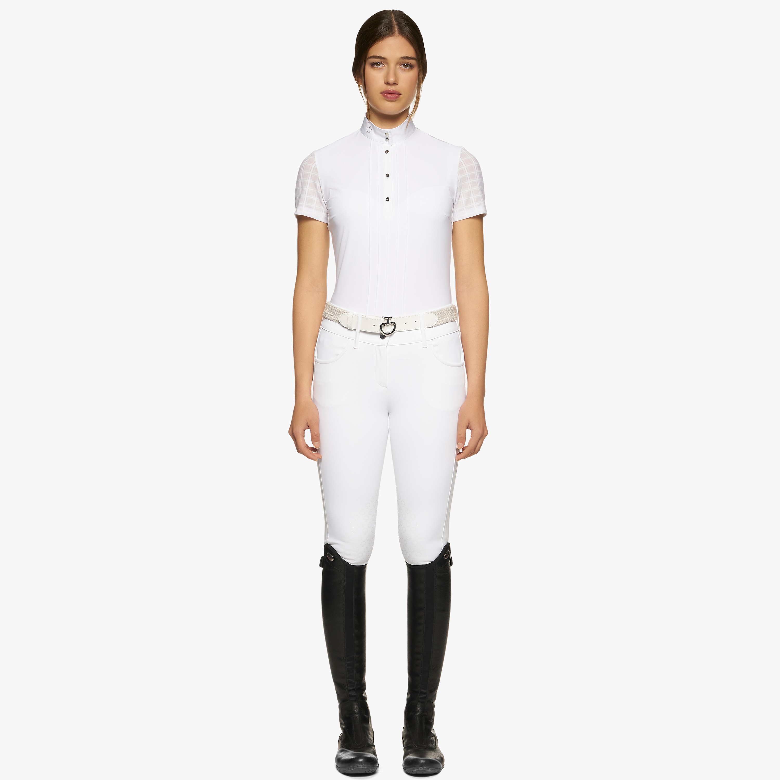 Pleated S/S Jersey Competition Polo Shirt White - White Cavalleria Toscana Pleated S/S Jersey Competition Polo Shirt White - White Cavalleria Toscana
