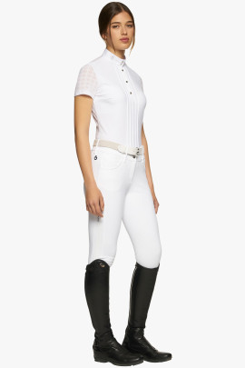 Pleated S/S Jersey Competition Polo Shirt White - White Cavalleria Toscana Pleated S/S Jersey Competition Polo Shirt White - White Cavalleria Toscana