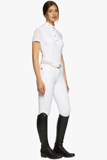 Pleated S/S Jersey Competition Polo Shirt White - White Cavalleria Toscana Pleated S/S Jersey Competition Polo Shirt White - White Cavalleria Toscana