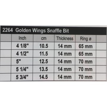 Stübben Golden Wings Snaffle Bit Single Jointed