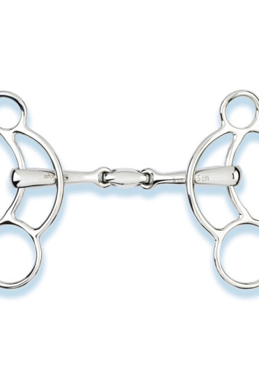 Stübben Easy Control 3 Ring Gag Double Broken Stübben Easy Control 3 Ring Gag Double Broken