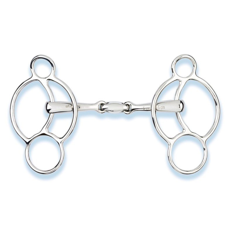 Stübben Easy Control 3 Ring Gag Double Broken Stübben Easy Control 3 Ring Gag Double Broken