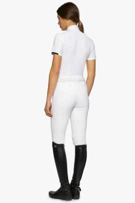 R-EVO Epaulet S/S Zip Competition Polo White R-EVO Epaulet S/S Zip Competition Polo White