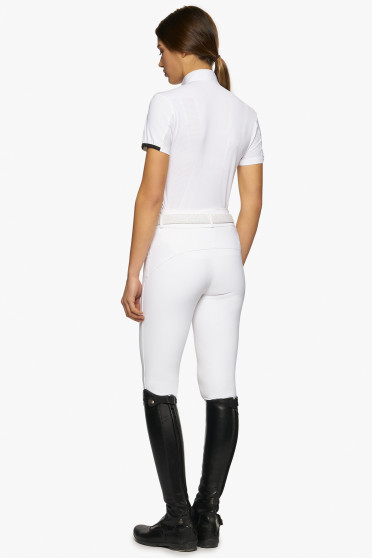R-EVO Epaulet S/S Zip Competition Polo White R-EVO Epaulet S/S Zip Competition Polo White